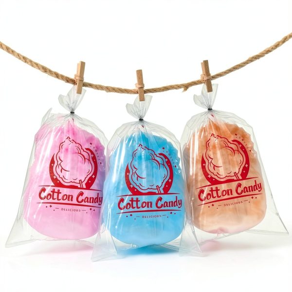 Nagpew Cotton Candy Bags Food Safe PE Plastic 200-5