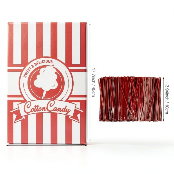 Geyee Cotton Candy Bags Clear Plastic with Twist Ties-1