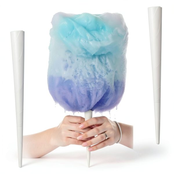 Obelys White Cotton Candy Cones Durable Food Safe 200 Pack-4