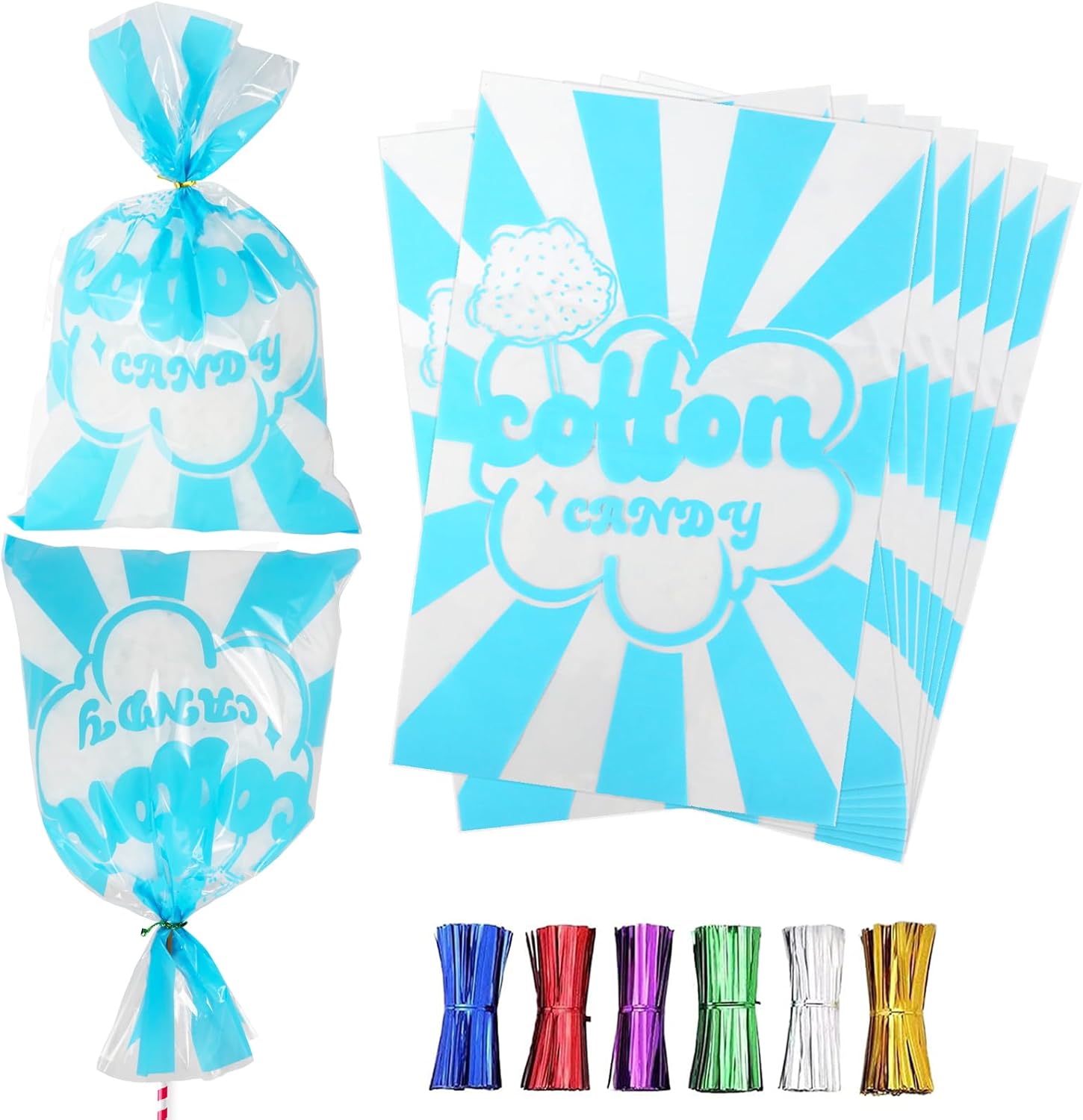 GraceKit cotton candy bags in use at a carnival booth