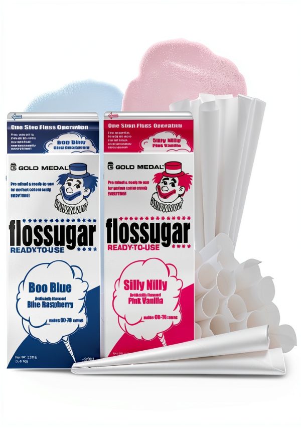Cotton Candy Concession Deluxe Party Kit Blue Raspberry Pink-0