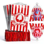 Geyee Cotton Candy Bags Clear Plastic with Twist Ties-0