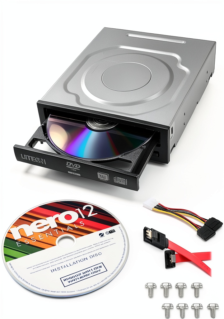 Plextor internal DVD CD drive installed in a desktop PC