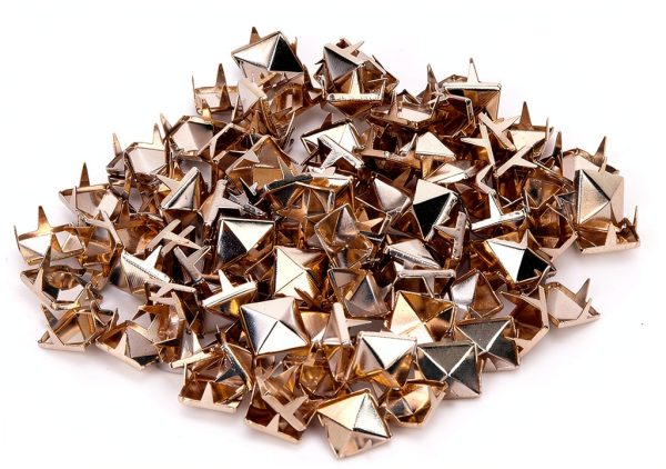 9mm Rivets Pyramid Shaped Punk Rivet Stud 100pcs Silver Fastener-0