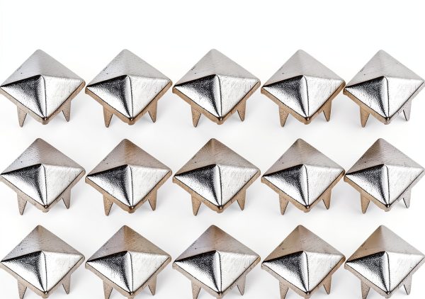 9mm Rivets Pyramid Shaped Punk Rivet Stud 100pcs Silver Fastener-3