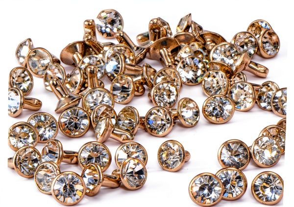 7mm White Crystal Rhinestone Metal Rivets - Generic 100pcs Accessories-2