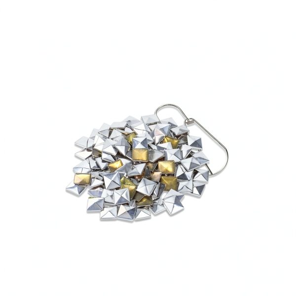 COHEALI Pyramid Flatback Studs 200pcs Silver Rivet for DIY Fashion-5