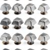 Handbag Feet Spike Rivet, Slick Finish Easy Installation Square Trapezoid Shape 30 Sets Bright Color Button Cap Rivet for Clothing (Silver Black)-4