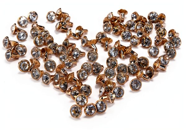 7mm White Crystal Rhinestone Metal Rivets - Generic 100pcs Accessories-3