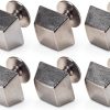 Handbag Feet Spike Rivet, Slick Finish Easy Installation Square Trapezoid Shape 30 Sets Bright Color Button Cap Rivet for Clothing (Silver Black)-1
