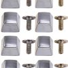 Handbag Feet Spike Rivet, Slick Finish Easy Installation Square Trapezoid Shape 30 Sets Bright Color Button Cap Rivet for Clothing (Silver Black)-2