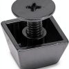 Handbag Feet Spike Rivet, Slick Finish Easy Installation Square Trapezoid Shape 30 Sets Bright Color Button Cap Rivet for Clothing (Silver Black)-6