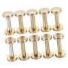 Brass Flat Head Button Stud Screws 10sets OSALADI Chicago Rivets-0