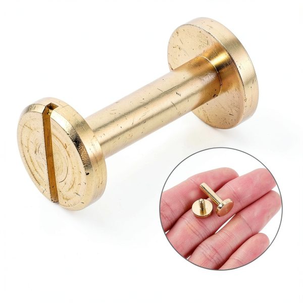 Brass Flat Head Button Stud Screws 10sets OSALADI Chicago Rivets-7