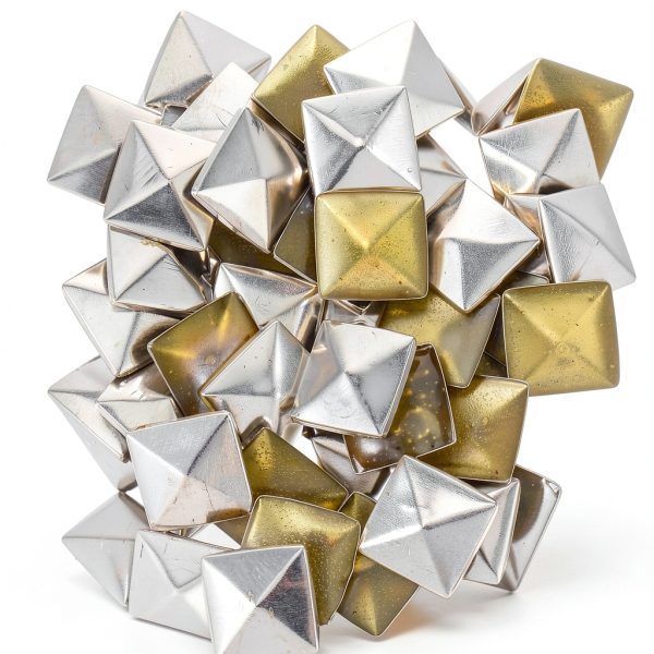 COHEALI Pyramid Flatback Studs 200pcs Silver Rivet for DIY Fashion-4