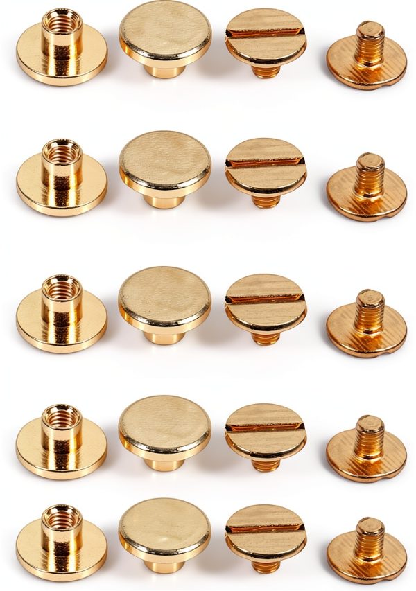 Solid Brass Button DIY 5/6mm & 5/8mm Studs for Luggage, Shoes, Hats-4