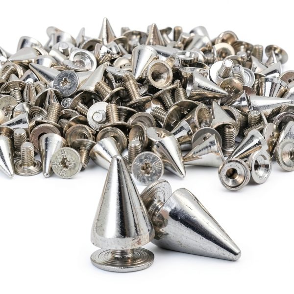 Silver Cone Studs DIY 10pcs Metal Punk Screw Rivets for Shoes & Bags-3
