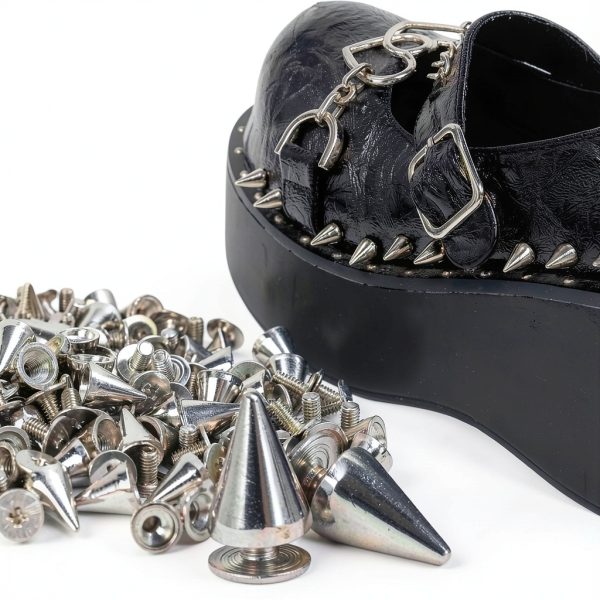 Silver Cone Studs DIY 10pcs Metal Punk Screw Rivets for Shoes & Bags-6