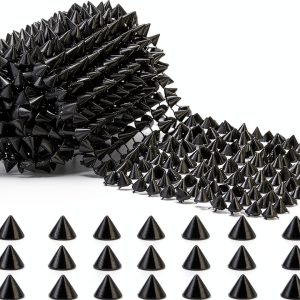 1 Yard Plastic Black Spikes Meyeyaia Rivet Studs for DIY Clothing-0