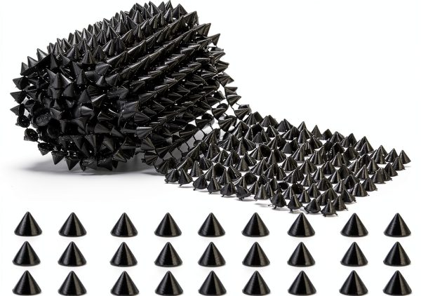 1 Yard Plastic Black Spikes Meyeyaia Rivet Studs for DIY Clothing-0