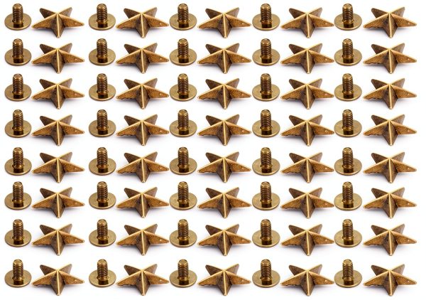 Bronze Star Studs 50 Set Garosa 14mm Chicago Screw Rivet for Apparel-8