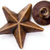 Bronze Star Studs 50 Set Garosa 14mm Chicago Screw Rivet for Apparel-7
