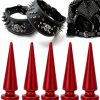 Metal Rivet Set 10x26mm Red Studs with Screws DIY Leather-3