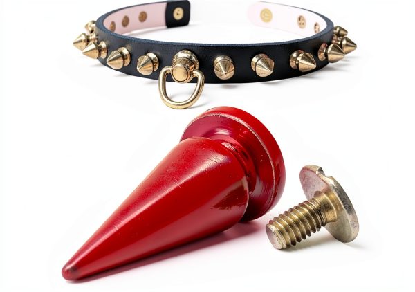 Metal Rivet Set 10x26mm Red Studs with Screws DIY Leather-1
