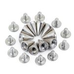 Silver Cone Studs DIY 10pcs Metal Punk Screw Rivets for Shoes & Bags-0