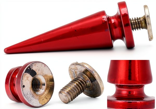 Metal Rivet Set 10x26mm Red Studs with Screws DIY Leather-5