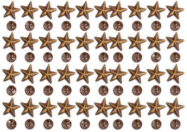 Bronze Star Studs 50 Set Garosa 14mm Chicago Screw Rivet for Apparel-2