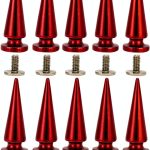 Metal Rivet Set 10x26mm Red Studs with Screws DIY Leather-0
