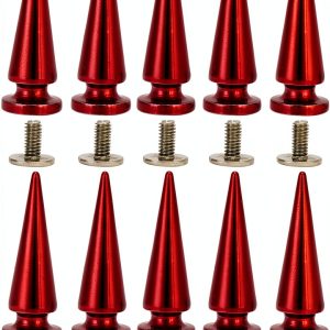 Metal Rivet Set 10x26mm Red Studs with Screws DIY Leather-0