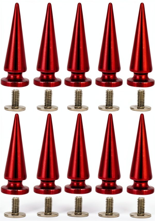 Metal Rivet Set 10x26mm Red Studs with Screws DIY Leather-0