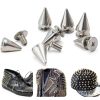 Silver Cone Studs DIY 10pcs Metal Punk Screw Rivets for Shoes & Bags-1