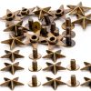 Bronze Star Studs 50 Set Garosa 14mm Chicago Screw Rivet for Apparel-6