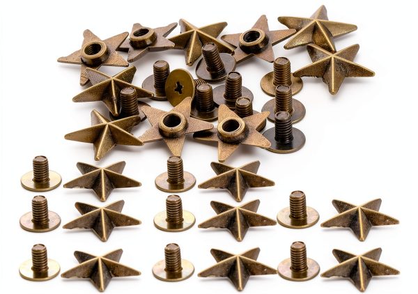 Bronze Star Studs 50 Set Garosa 14mm Chicago Screw Rivet for Apparel-6
